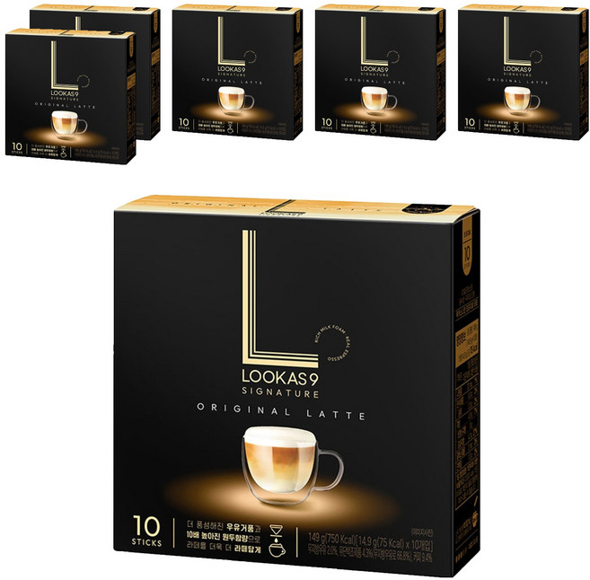 루카스나인 시그니처 오리지널 라떼 커피믹스, 14.9g, 10개입, 6개
