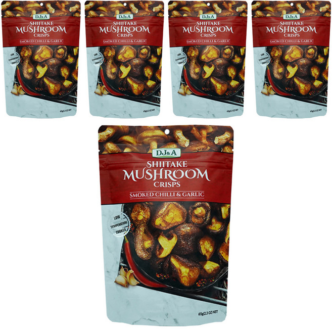 디제이앤에이 크리스프 스모크 칠리 앤 갈릭 표고버섯, 65g, 5개