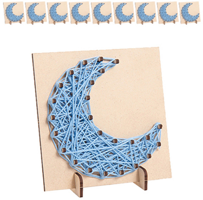 민화샵 모양 스트링아트 달, 10개, 혼합색상