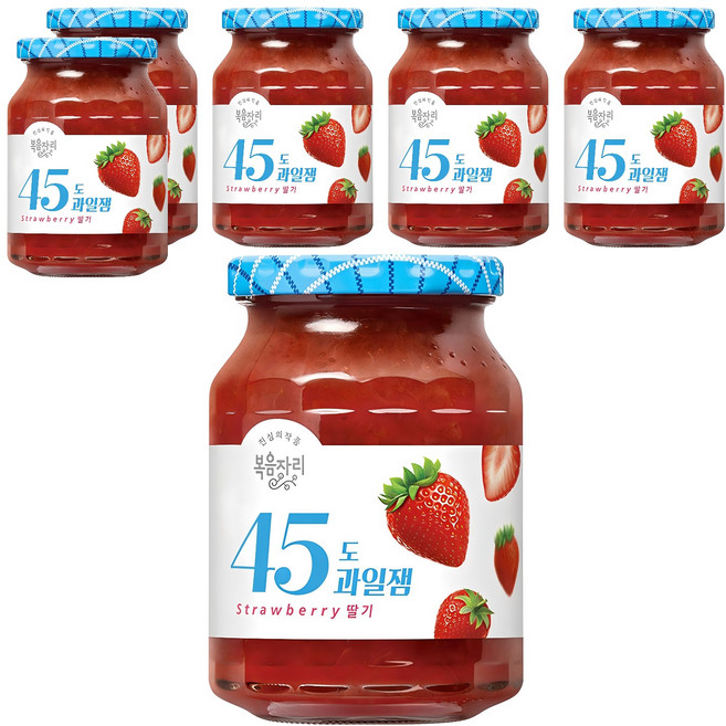 복음자리 45도 과일잼 딸기, 350g, 6개