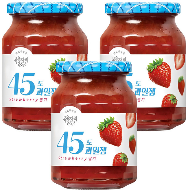 복음자리 45도 과일잼 딸기, 350g, 3개