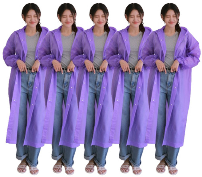 뷰티5도씨 남녀공용 EVA 초경량 고급 우비 레인코트 5p