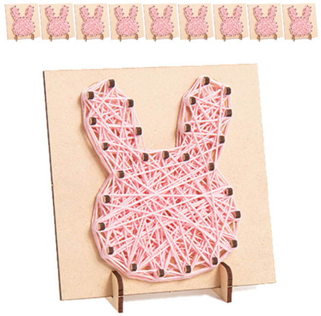 민화샵 동물 스트링아트 토끼, 10개, 혼합색상