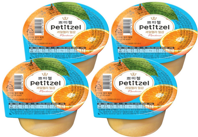 쁘띠첼 과일젤리 밀감, 210g, 4개