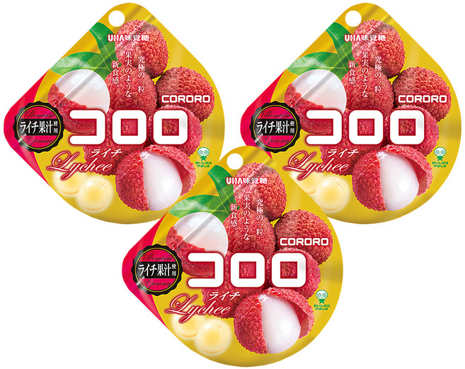 UHA 味覺糖 Cororo 酷露露 Q糖 荔枝味, 3包, 40g