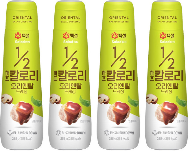 백설 하프칼로리 오리엔탈 드레싱, 255g, 4개