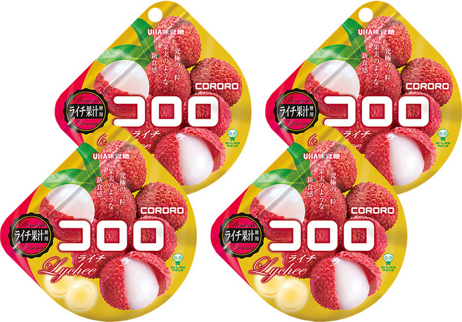 UHA 味覺糖 Cororo 酷露露 Q糖 荔枝味, 4包, 40g