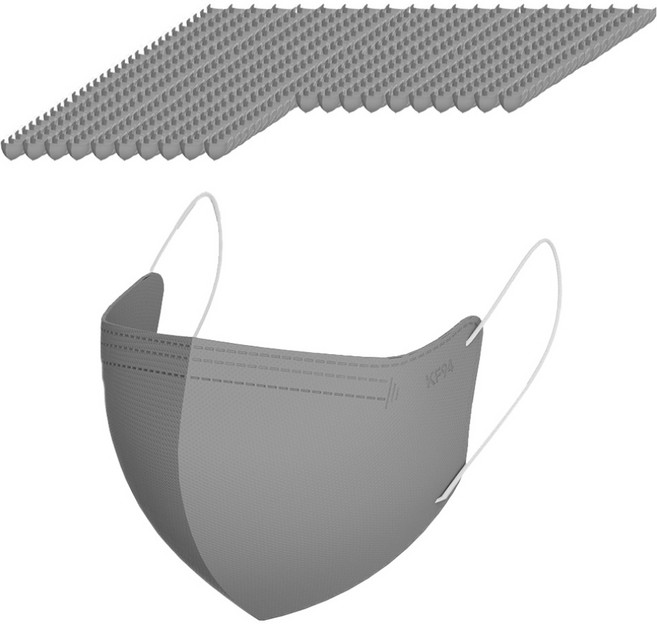 가드데이 KF94 새부리형 황사방역 컬러 마스크 대형, 그레이, 5개, 100매입