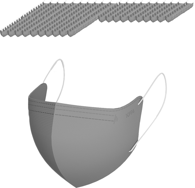 가드데이 KF94 새부리형 황사방역 컬러 마스크 대형, 그레이, 3개, 100매입