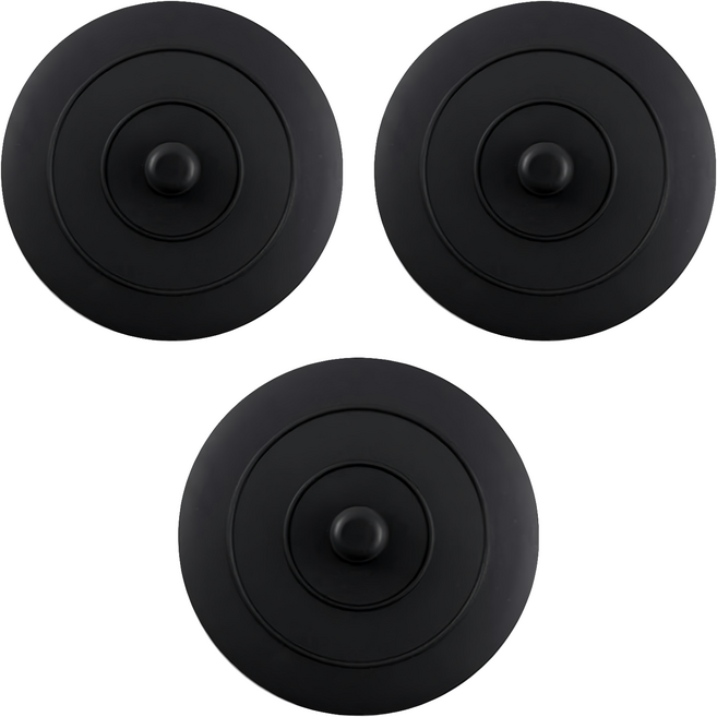 MARUKI素色矽膠杯蓋-直徑9.5cm, 黑色, 3入