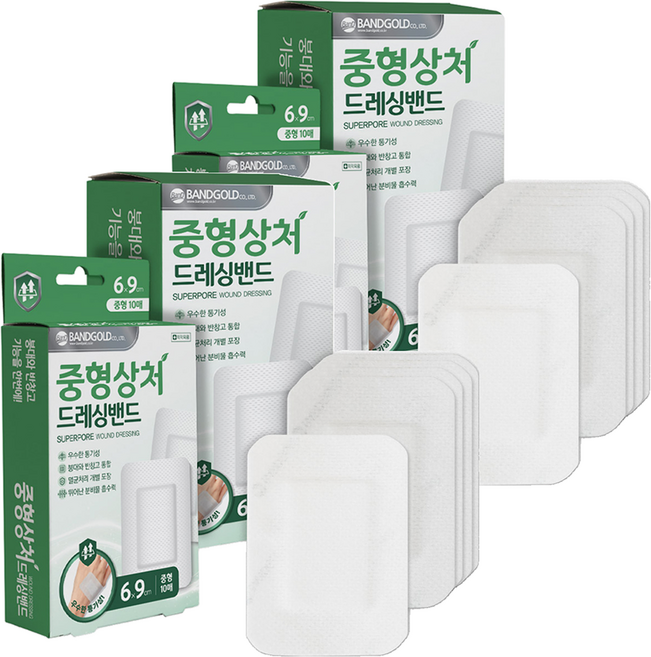 밴드골드 중형상처 드레싱밴드, 10개입, 4개