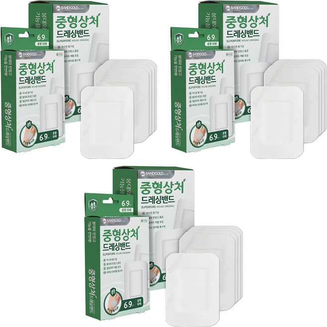 밴드골드 중형상처 드레싱밴드, 10개입, 6개
