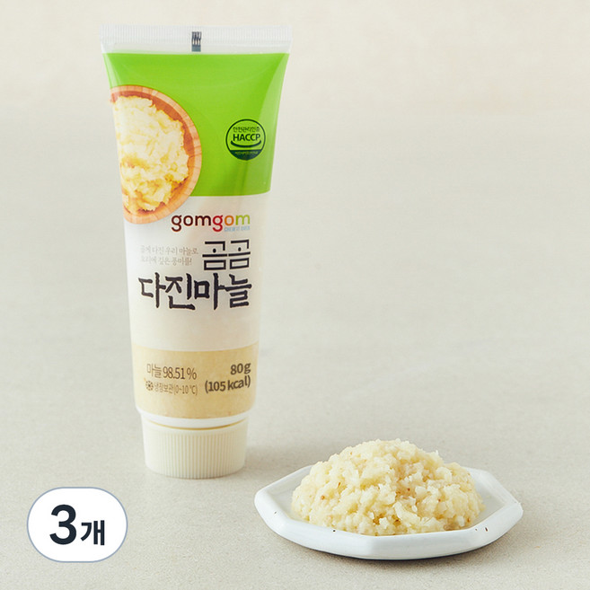 곰곰 국산 다진마늘 튜브타입, 80g, 3개