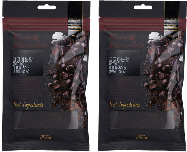 브레드가든 블랙 코코아 파우더, 80g, 2개