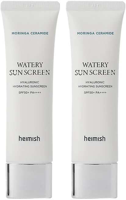 헤이미쉬 모링가 세라마이드 히알루론산 하이드레이팅 워터리 선스크린 SPF50+ PA++++, 50ml, 2개 - 쿠팡