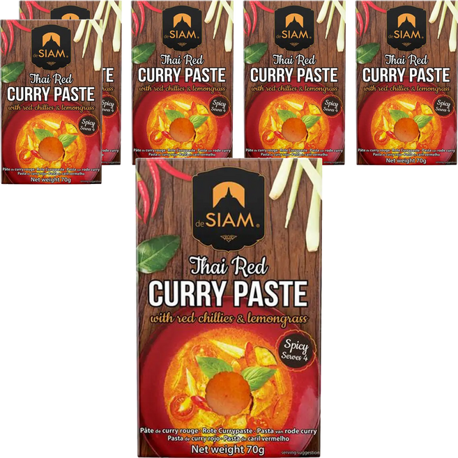SIAM 泰式紅咖哩膏, 70g, 6包