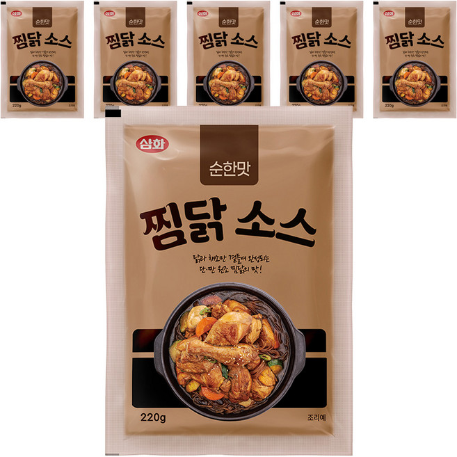 삼화식품 순한맛 찜닭 소스, 220g, 6개