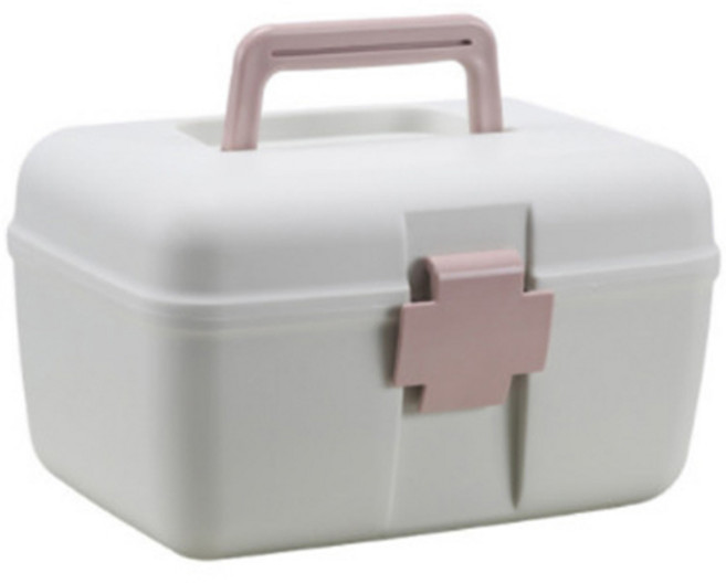 가정용 대용량 수납 구급약 상자 핑크, 1개