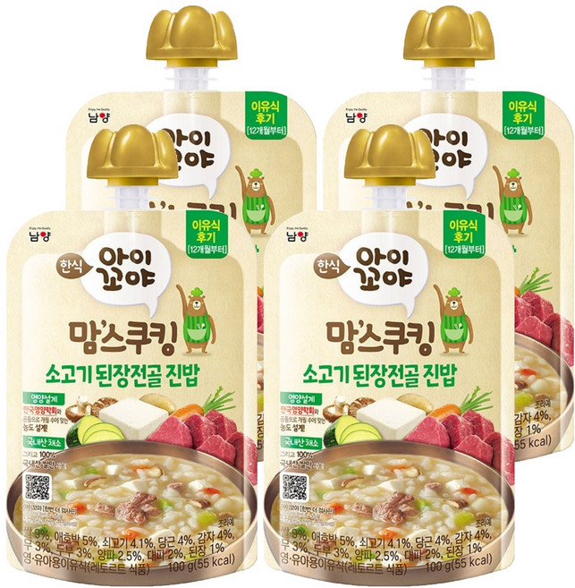 아이꼬야 맘스쿠킹 12개월부터, 100g, 4개, 소고기 된장전골 진밥
