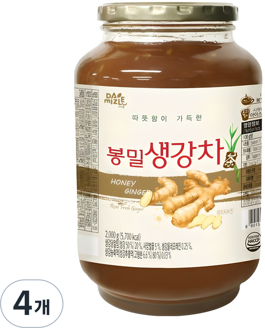 다미즐 봉밀 생강차, 2kg, 1개입, 4개