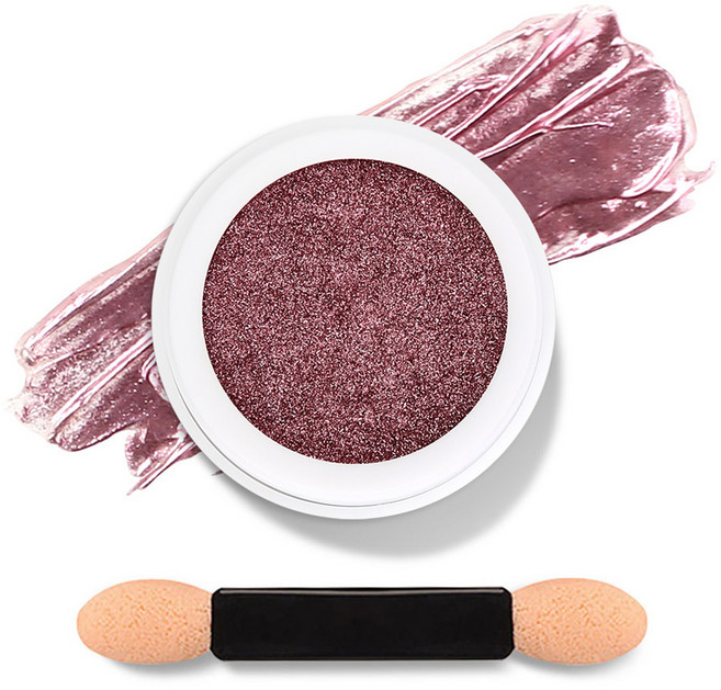 젤로젤로 젤네일 아트 엣지빔 미러 파우더 글리터 + 브러쉬 세트, 1개, JP04 애쉬핑크(글리터)