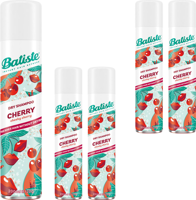 Batiste 芭緹絲 乾洗髮噴霧 香甜櫻桃, 200ml, 5瓶