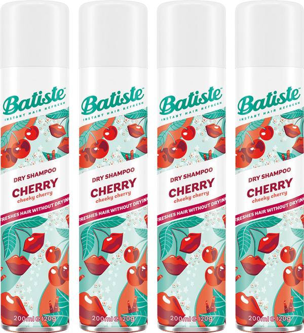 Batiste 芭緹絲 乾洗髮噴霧 香甜櫻桃, 200ml, 4瓶