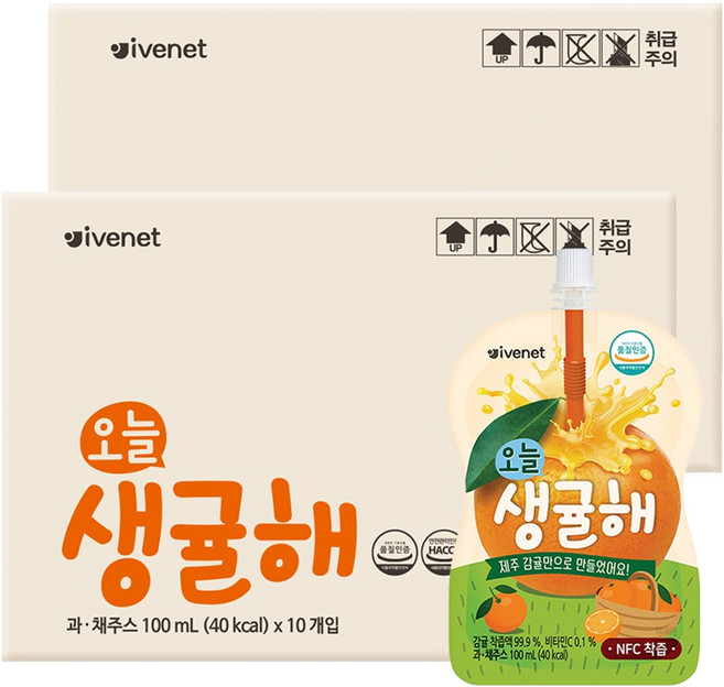 韓國 ivenet 今日新鮮橘子汁 100ml, 20個