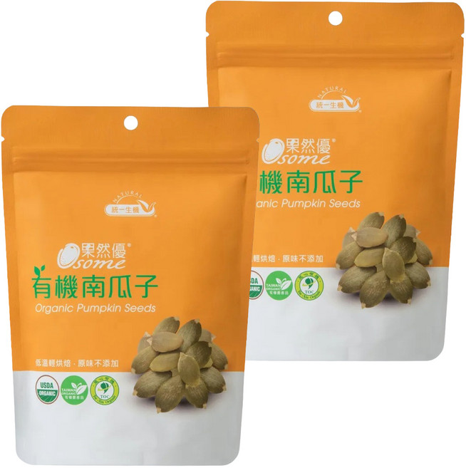 統一生機 Osome 果然優 有機南瓜子, 180g, 2包