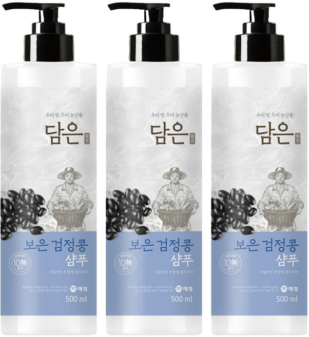 覃恩 自然主義黑豆洗髮乳 強健髮根, 500ml, 3瓶