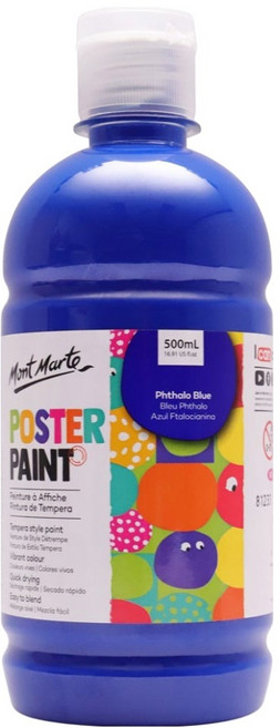Mont Marte 蒙瑪特 廣告顏料 MPST0024 酞青藍, 1色, 500ml