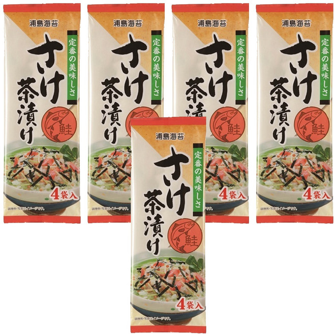 浦島海苔 經典茶泡飯 鮭魚口味 鮭魚茶泡飯 4入, 20g, 5個