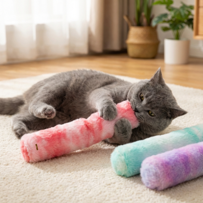 캣닢 마따따비 롱스틱 인형 3종 세트, 레드 + 민트 + 퍼플, 1세트