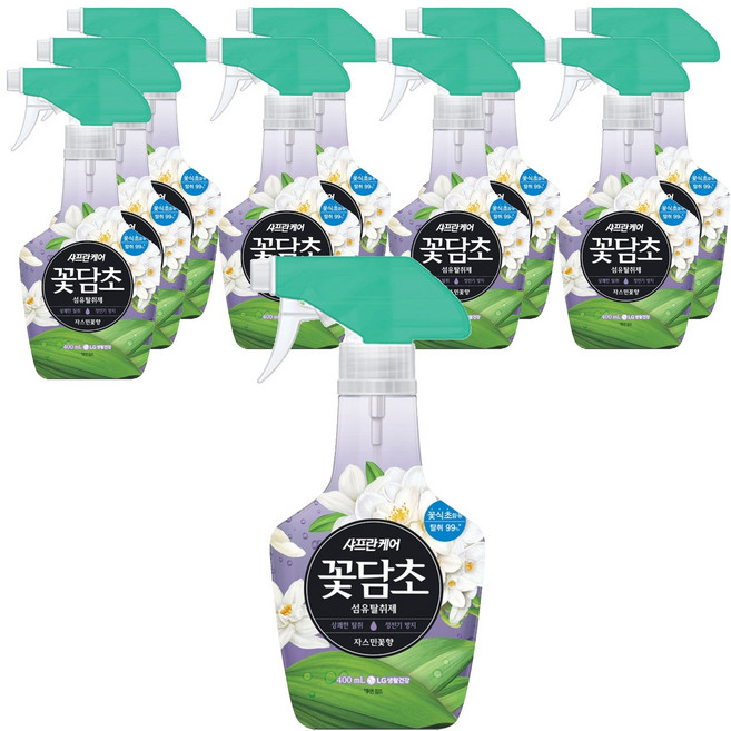 샤프란 꽃담초 섬유탈취제 자스민꽃향 본품, 400ml, 10개