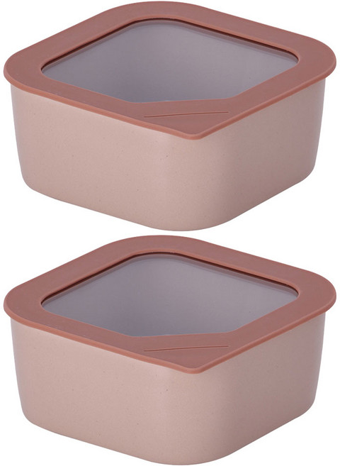 네오플램 피카 원 도자용기 정사각 로즈핑크, 2개, 650ml