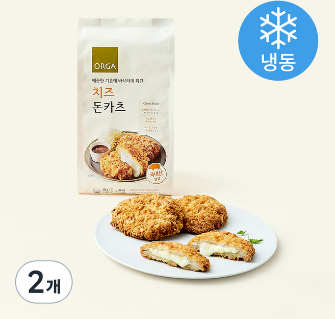 올가홀푸드 치즈 돈카츠 (냉동), 420g, 2개