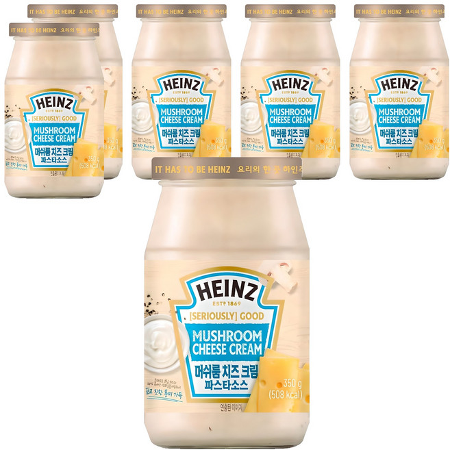 하인즈 머쉬룸 치즈 크림 파스타 소스, 350g, 6개