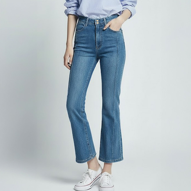 Paperments 女款藝術修身線條超彈力九分牛仔褲 13895