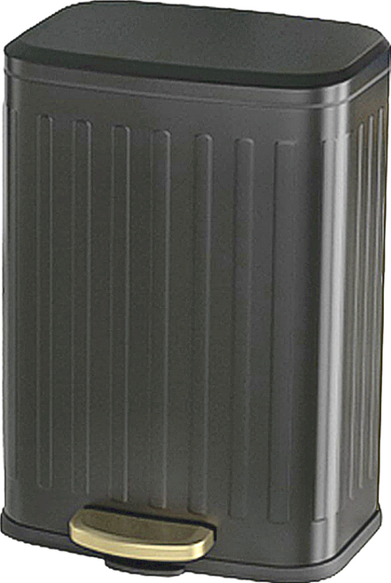 Mega 復刻輕奢不鏽鋼靜音垃圾桶, 啞光黑, 1個