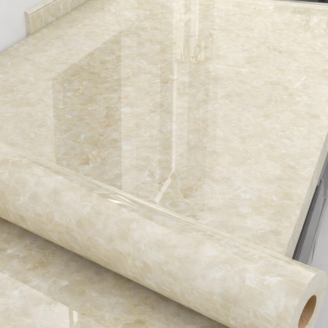 오펠리어 대리석 패턴 단열 방습 시트지, 크림마블