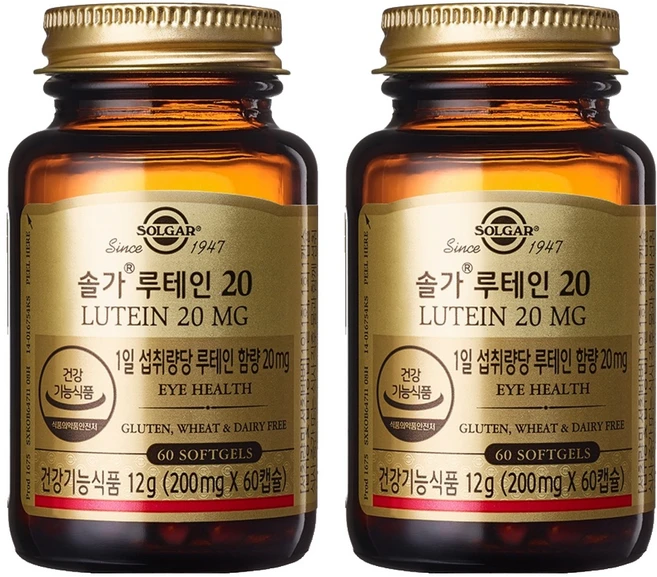 솔가 루테인 20 60p, 60정, 2개 - 쿠팡