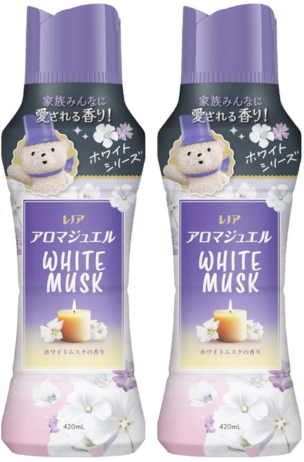 Lenor 蘭諾 日本原裝進口 衣物芳香豆 白麝香, 420ml, 2瓶