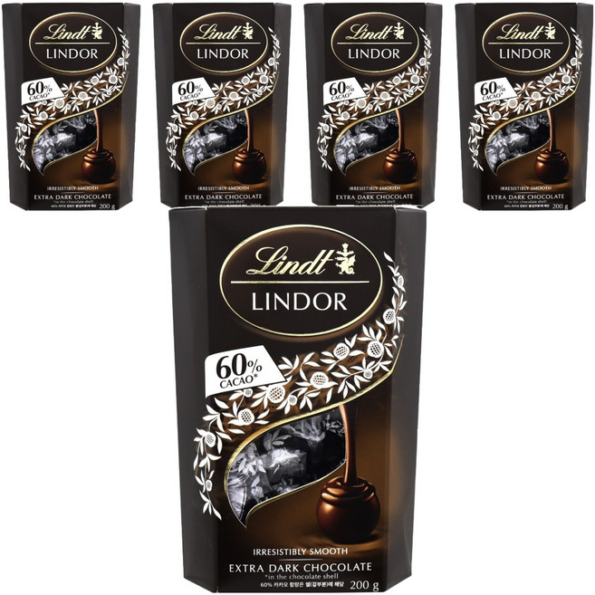Lindt 瑞士蓮 Lindor黑巧克力球, 200g, 5盒