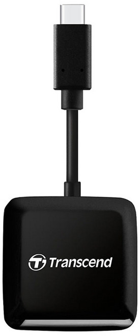 Transcend 創見 C3 高速Type C 雙槽讀卡機, Type-C/USB3.2適用, 黑色, 1個