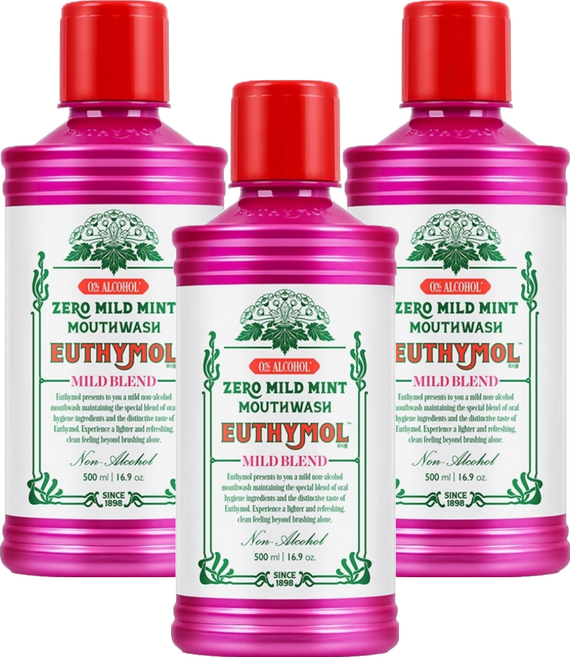 유시몰 제로마일드가글 구강청결제, 500ml, 3개