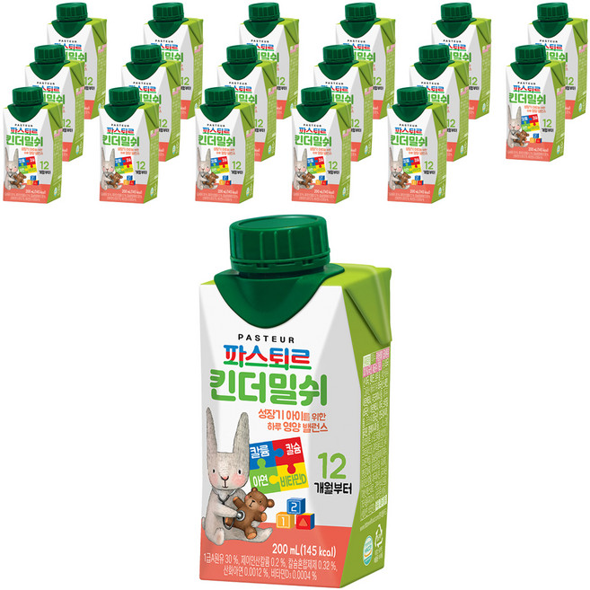 파스퇴르 킨더밀쉬, 200ml, 18개