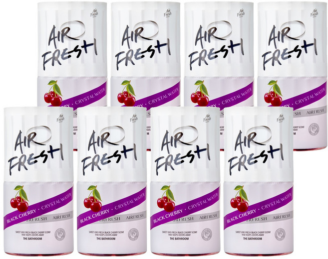 에어후레쉬 크리스탈워터 화장실용 방향제 본품, 400ml, 8개, 블랙체리향