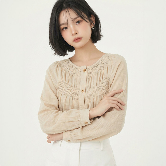 Paperments 女款 Arden 法式圓領百褶襯衫 14265