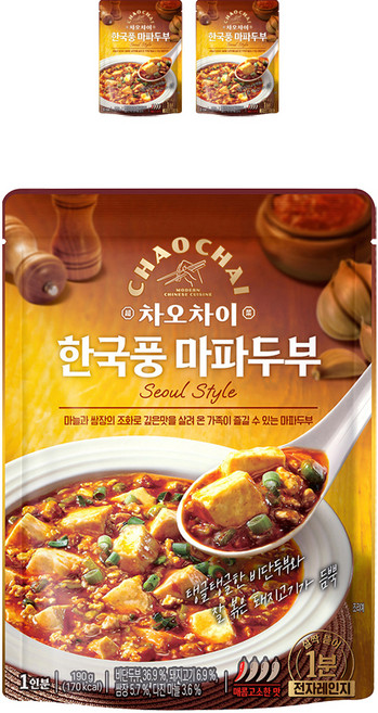 차오차이 한국풍 마파두부, 3개, 190g