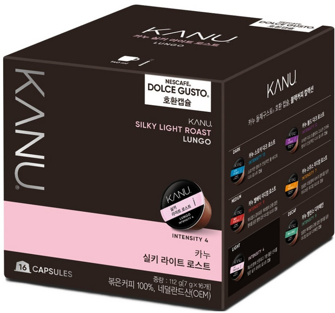 KANU Dolce Gusto兼容咖啡膠囊 Silky Light Roast, 7g, 16顆, 1盒